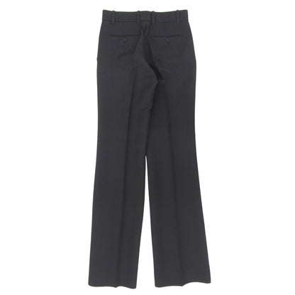 Gucci 609657 Silk Wool Center Press Pants With Interlocking G Buttons Black 38