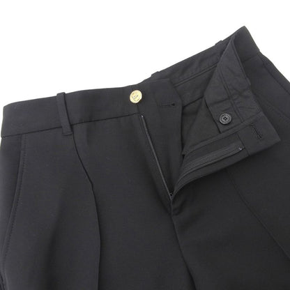 Gucci 609657 Silk Wool Center Press Pants With Interlocking G Buttons Black 38