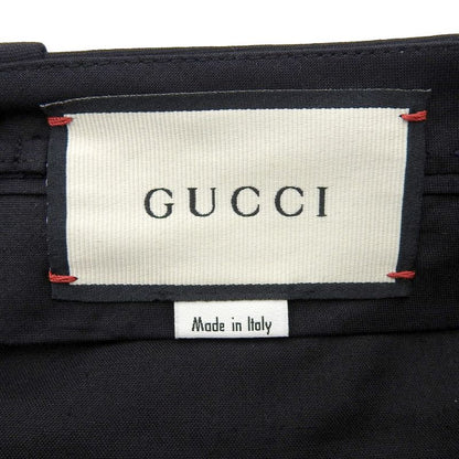 Gucci 609657 Silk Wool Center Press Pants With Interlocking G Buttons Black 38