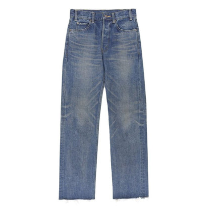 Celine N799 365M 07DU Button Fly Cut Off Denim Pants Indigo Blue 25 Made In