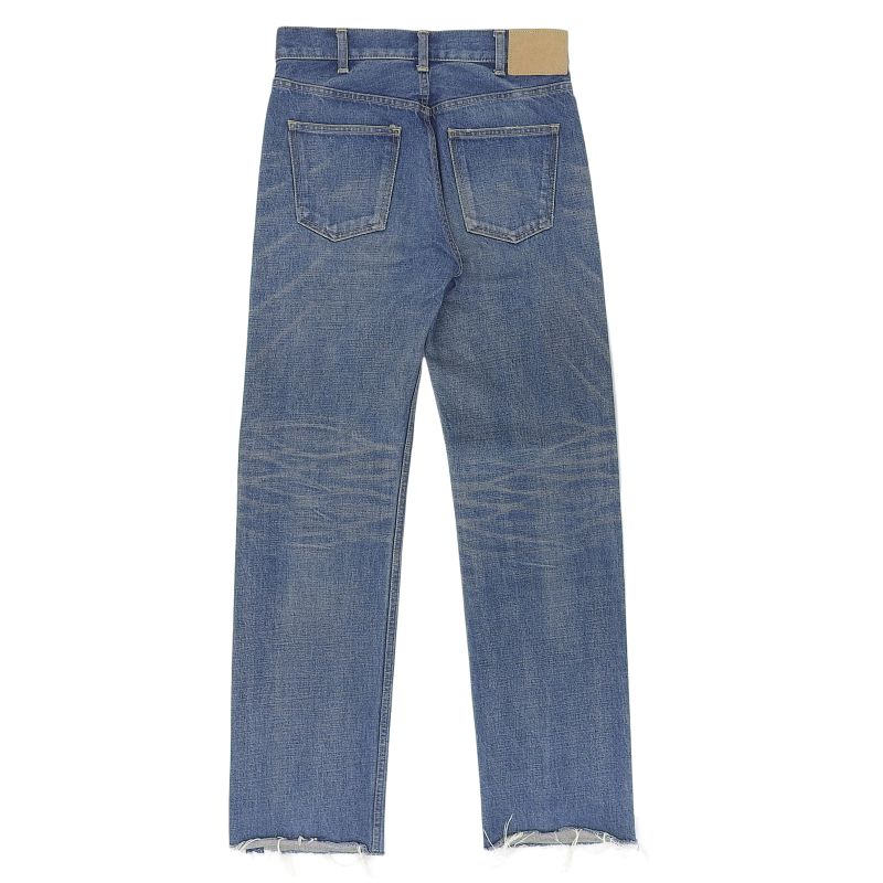 Celine N799 365M 07DU Button Fly Cut Off Denim Pants Indigo Blue 25 Made In