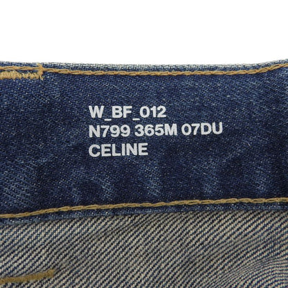 Celine N799 365M 07DU Button Fly Cut Off Denim Pants Indigo Blue 25 Made In
