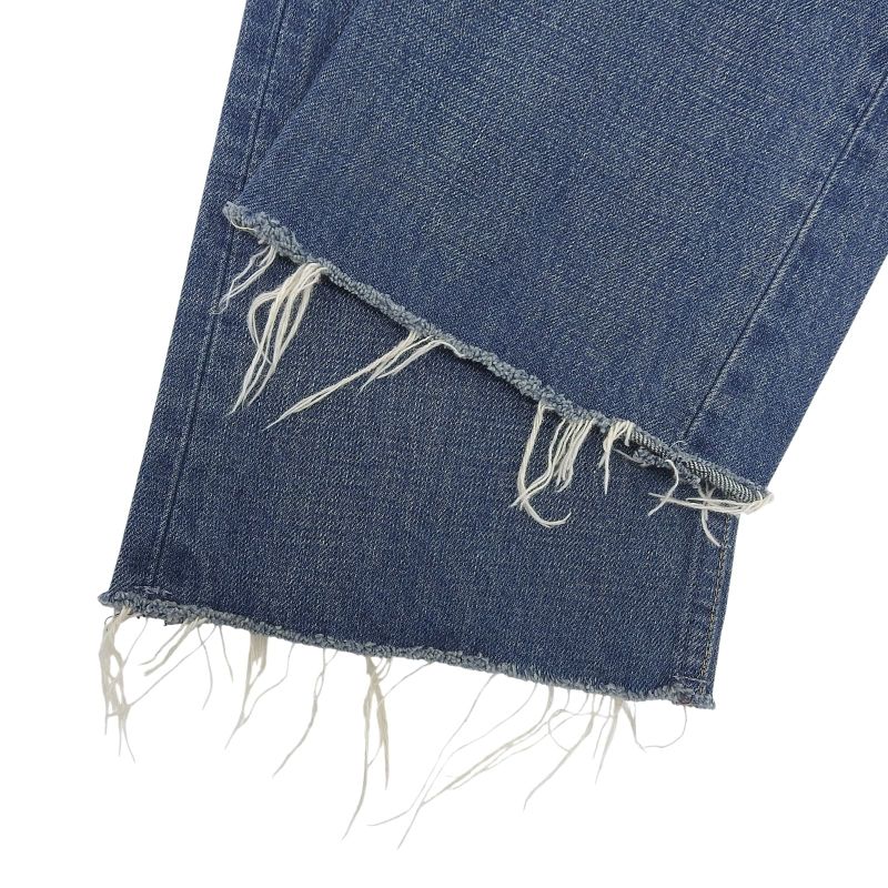 Celine N799 365M 07DU Button Fly Cut Off Denim Pants Indigo Blue 25 Made In