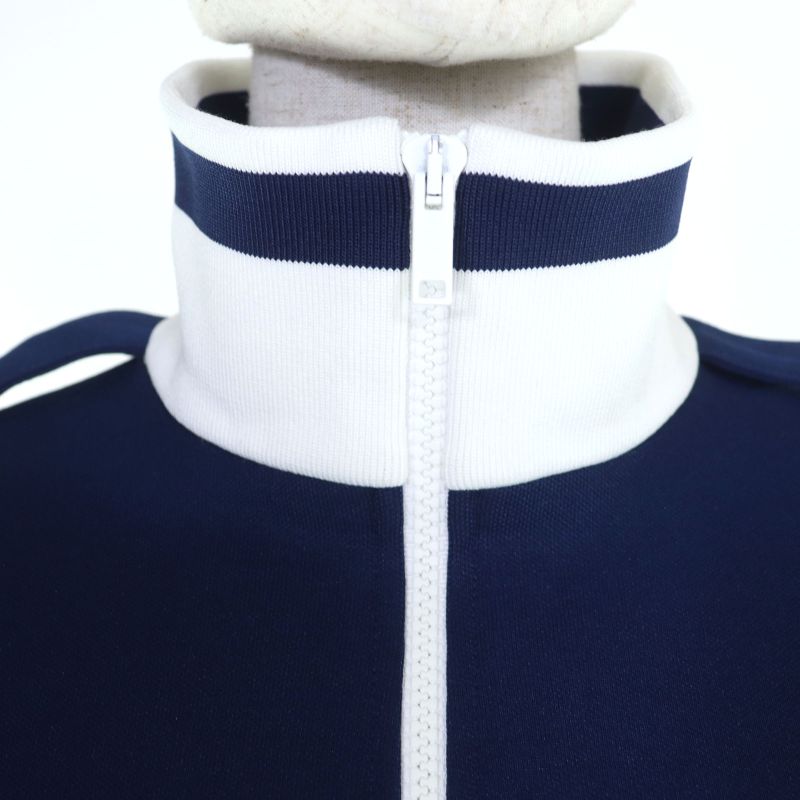 Gucci 634822 Zip Up Cotton Track Jacket With GG Logo Patch Blue White S Made