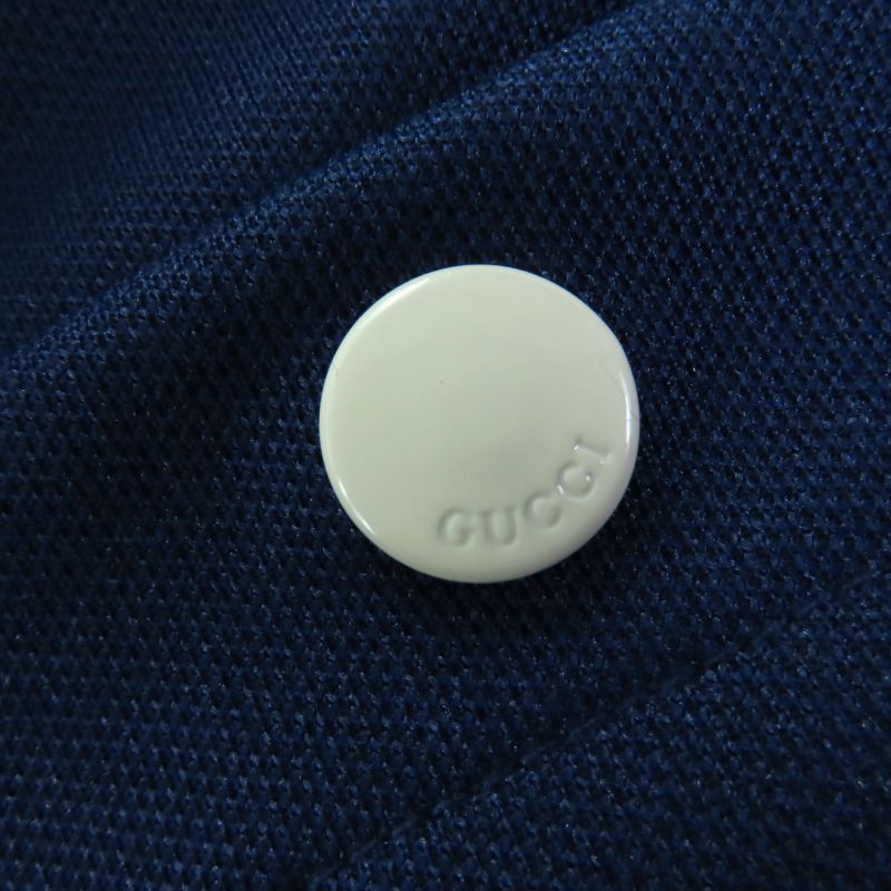 Gucci 634822 Zip Up Cotton Track Jacket With GG Logo Patch Blue White S Made