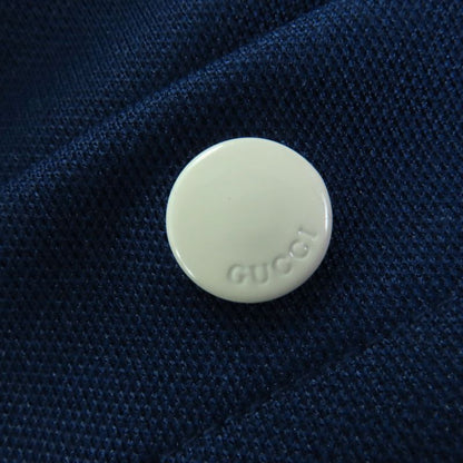 Gucci 634822 Zip Up Cotton Track Jacket With GG Logo Patch Blue White S Made