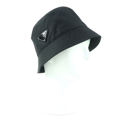 Prada 2hc137 Re-nylon Triangle Logo Plate Triangle Plate Bucket Hat Black M