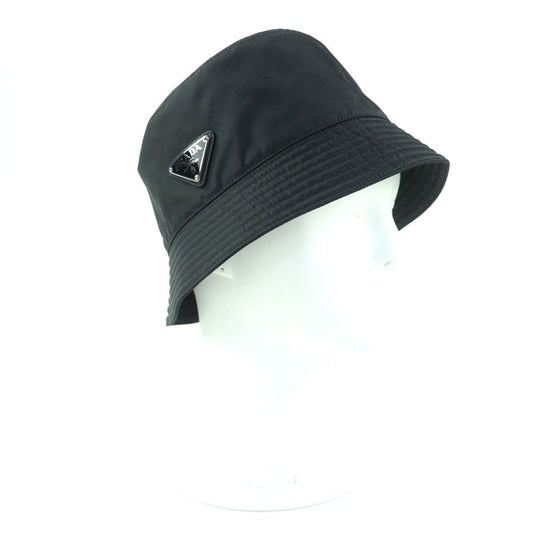 Prada 2hc137 Re-nylon Triangle Logo Plate Triangle Plate Bucket Hat Black M