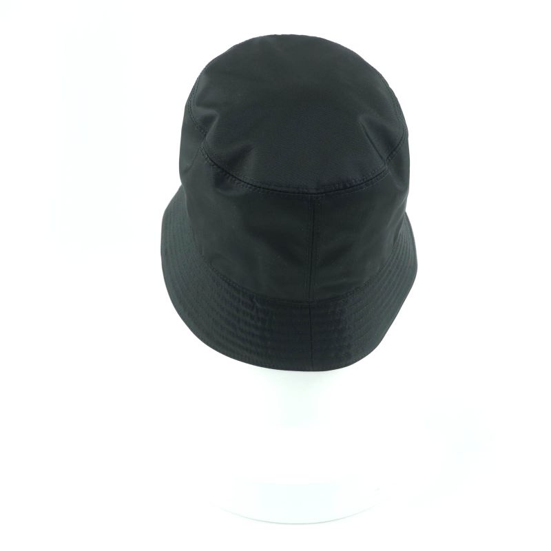 Prada 2hc137 Re-nylon Triangle Logo Plate Triangle Plate Bucket Hat Black M