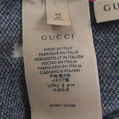 Gucci 676827 100% Cashmere GG Logo Allover Patterned Beanie Woven Cap Knit Cap