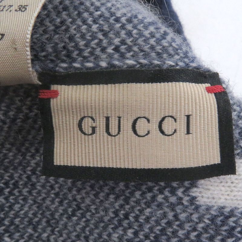 Gucci 676827 100% Cashmere GG Logo Allover Patterned Beanie Woven Cap Knit Cap