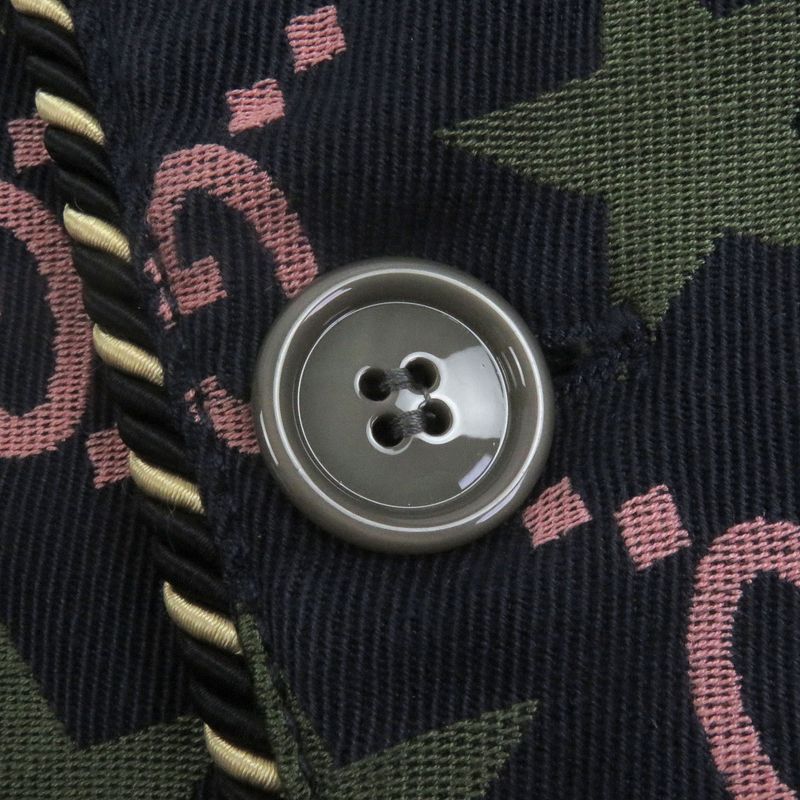 Gucci 576610 100% Cotton GG Logo Star Allover Single Tailored Jacket Bleather