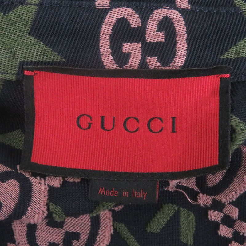 Gucci 576610 100% Cotton GG Logo Star Allover Single Tailored Jacket Bleather