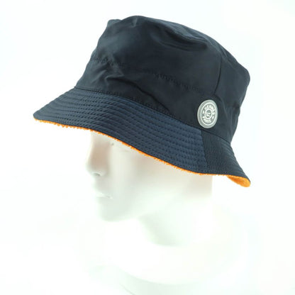 Hermes 100% Cotton Lined Pile Crudocell Bucket Hat Dark Navy Orange 58 Made In
