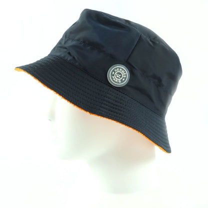 Hermes 100% Cotton Lined Pile Crudocell Bucket Hat Dark Navy Orange 58 Made In