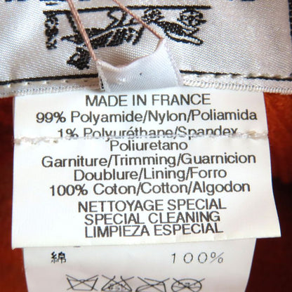 Hermes 100% Cotton Lined Pile Crudocell Bucket Hat Dark Navy Orange 58 Made In