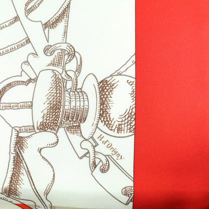 Hermes Carré 90 Imperial And Bayadere 100% Silk Scarf Red Ivory Beige With Box