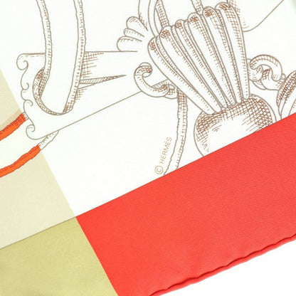 Hermes Carré 90 Imperial And Bayadere 100% Silk Scarf Red Ivory Beige With Box