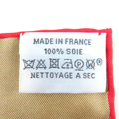 Hermes Carré 90 Imperial And Bayadere 100% Silk Scarf Red Ivory Beige With Box