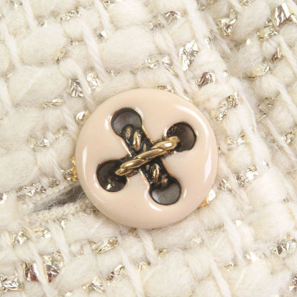 Gucci 643287 Wool Double Breasted Tweed Jacket Ivory Gold 48/ Rare Size Made