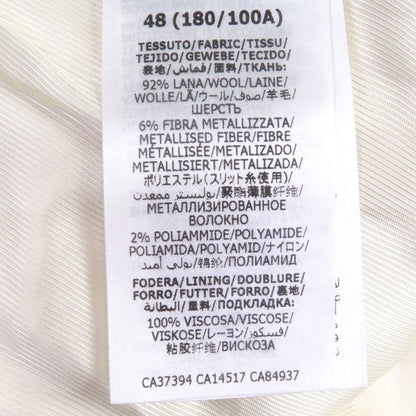 Gucci 643287 Wool Double Breasted Tweed Jacket Ivory Gold 48/ Rare Size Made