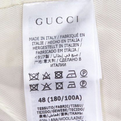 Gucci 643287 Wool Double Breasted Tweed Jacket Ivory Gold 48/ Rare Size Made