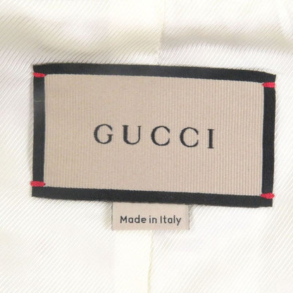 Gucci 643287 Wool Double Breasted Tweed Jacket Ivory Gold 48/ Rare Size Made