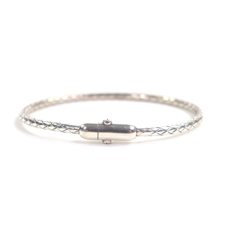  Bottega Veneta 838327 Ag925 Intrecciato Bracelet Bangle Silver