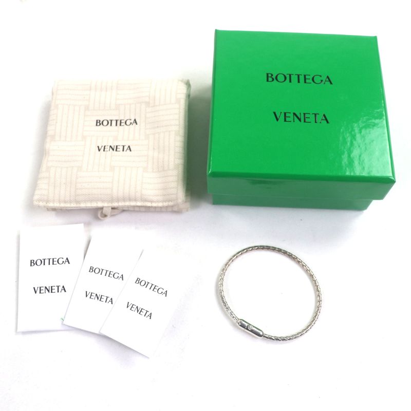  Bottega Veneta 838327 Ag925 Intrecciato Bracelet Bangle Silver