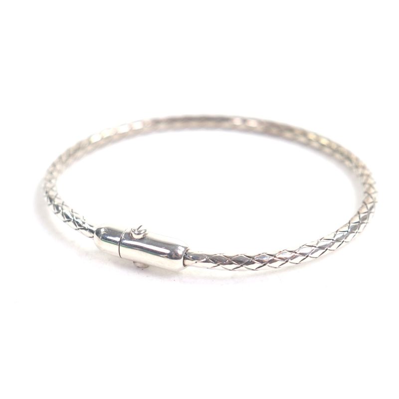  Bottega Veneta 838327 Ag925 Intrecciato Bracelet Bangle Silver