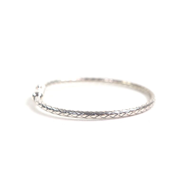  Bottega Veneta 838327 Ag925 Intrecciato Bracelet Bangle Silver