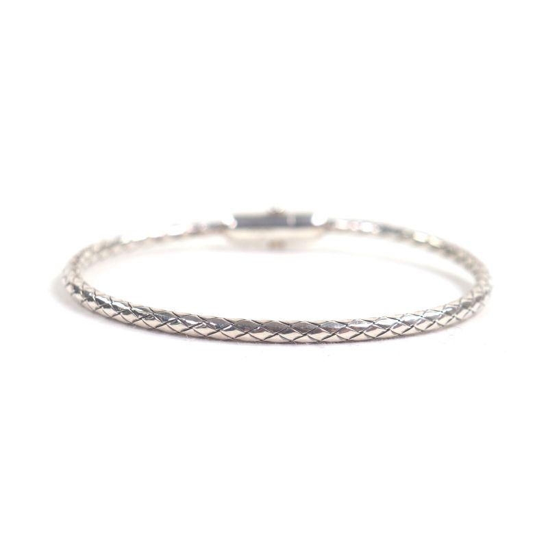  Bottega Veneta 838327 Ag925 Intrecciato Bracelet Bangle Silver