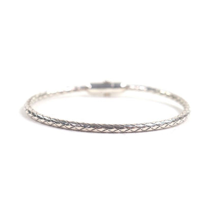  Bottega Veneta 838327 Ag925 Intrecciato Bracelet Bangle Silver