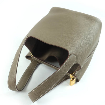 Hermes Picotin Lock MM22 Taurillon Clemence Etoupe Gold Hardware Handbag