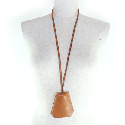 Hermes Vintage Margiela Period Clochette Leather Necklace Pendant Brown D