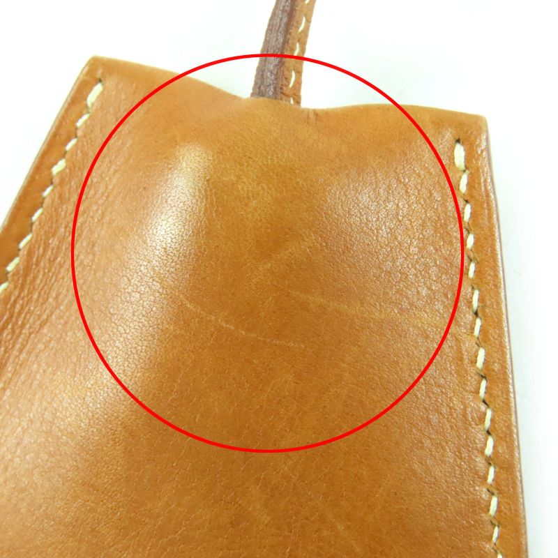 Hermes Vintage Margiela Period Clochette Leather Necklace Pendant Brown D