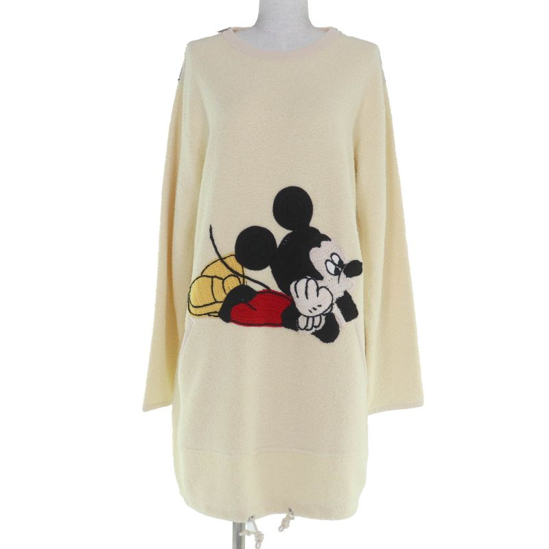 Gucci×disney 606143 Mickey Mouse Pile Dress Beige XS Genuine