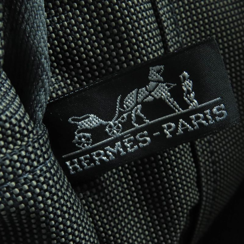 Hermes Airline MM Serie Hardware Canvas Tote Handbag Gray Made In France Women