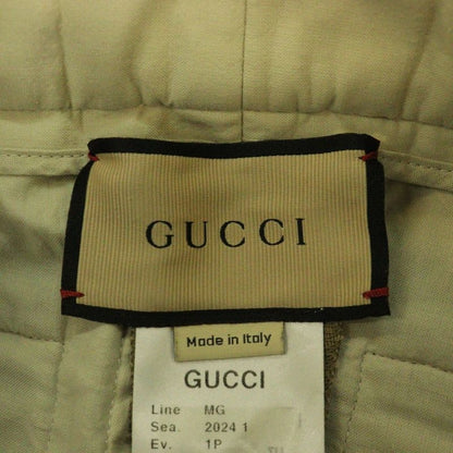 Gucci Logo Patch Wide Cargo Pants Beige 762309