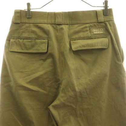 Gucci Logo Patch Wide Cargo Pants Beige 762309