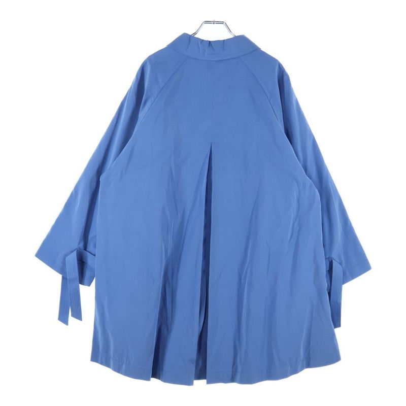 Hermes Flared Stencil Collar Coat Blue 800805ha