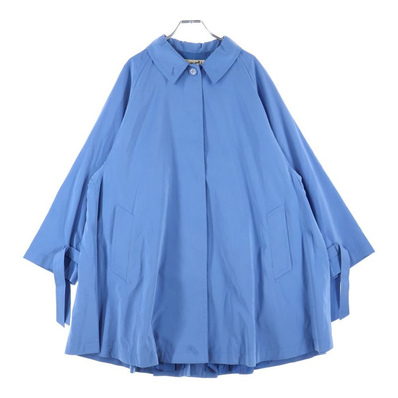 Hermes Flared Stencil Collar Coat Blue 800805ha