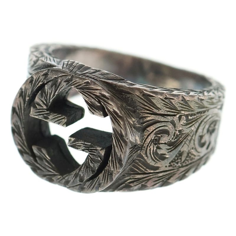 Gucci Interlocking G Arabesque Ring Silver
