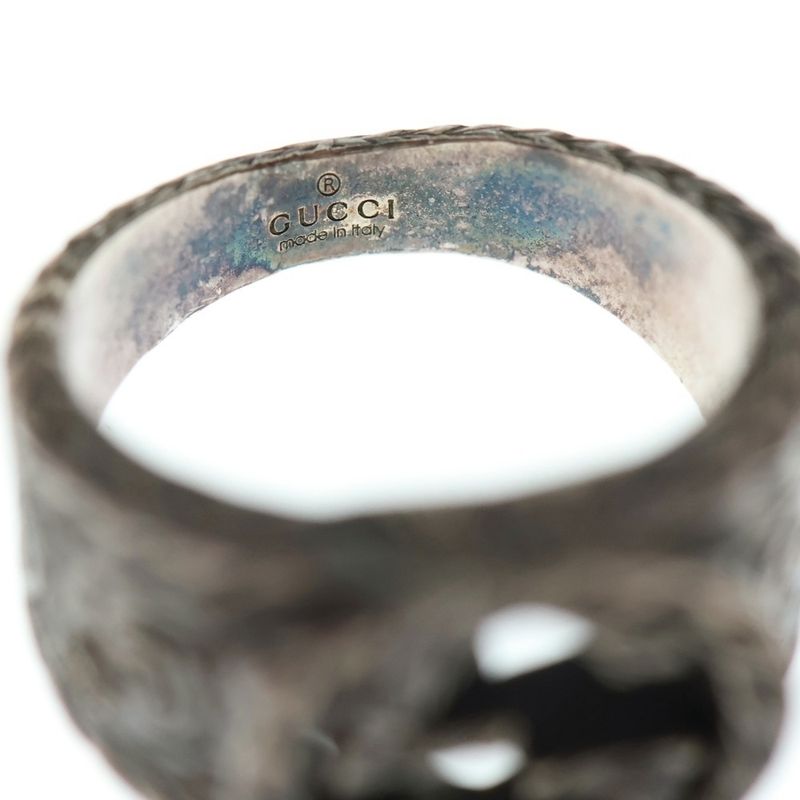 Gucci Interlocking G Arabesque Ring Silver