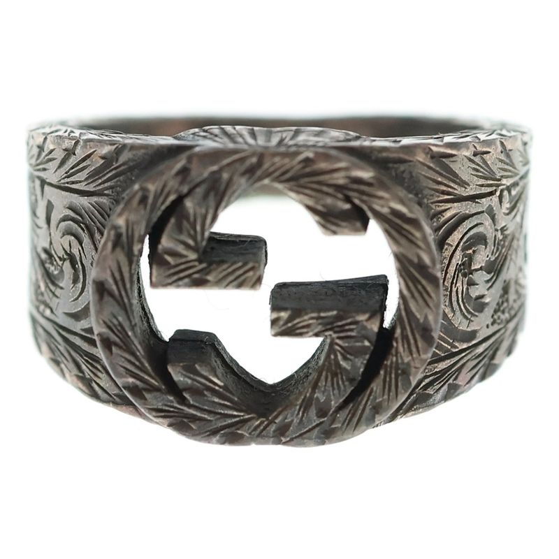 Gucci Interlocking G Arabesque Ring Silver