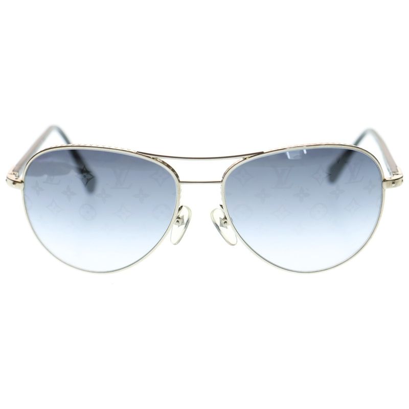 Louis Vuitton Conspiracy Pilot Teardrop Monogram Lens Sunglasses Silver Z0165u