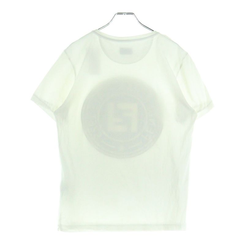 Fendi Front Circle Logo Crew Neck Short Sleeve T-shirt Cut And Sewn White Women
