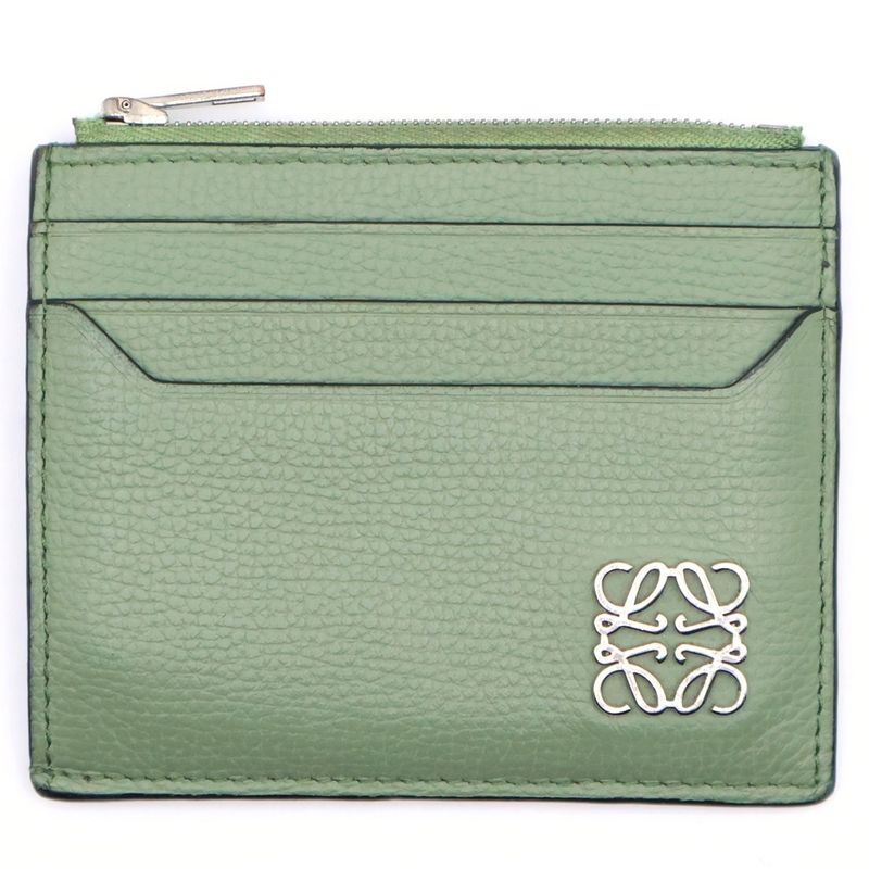 Loewe Fragment Case Anagram Card Case Business Card Holder Leather Light Green