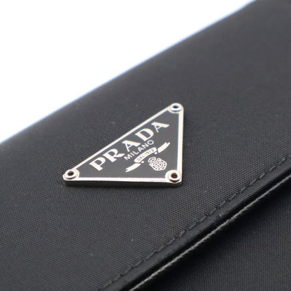 Prada Trifold Wallet Compact Wallet With Card Case Black Nylon And Leather M170