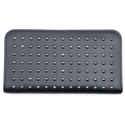 Saint Laurent Paris Studded Long Wallet Long Wallet Card Case Leather Black